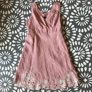Eddie Bauer 10P sleeveless pink linen dress